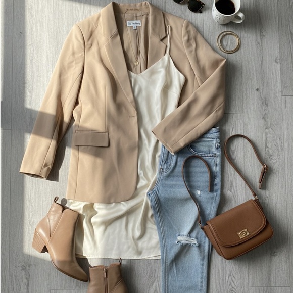 The Drop Jackets & Blazers - The drop Blake long blazer Women's Tan Blazer ( Size 3x)